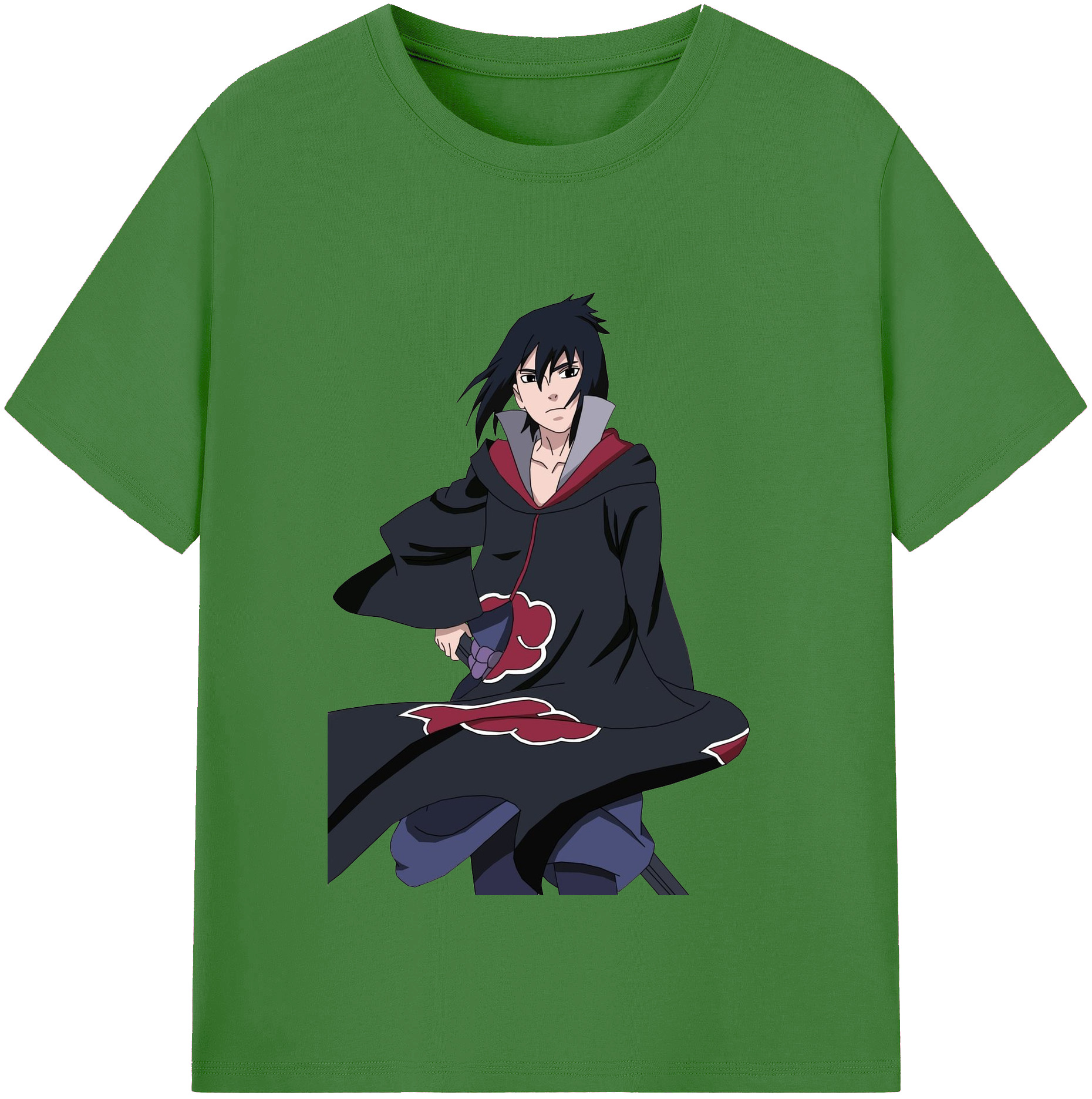 （画像用） NARUTO -ナルト- うちは サスケ Uchiha Sasuke レディースカジュアルプリントTシャツ（綿100％）